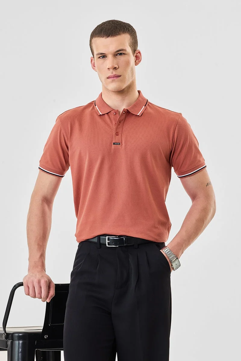 سنيتش تي شيرت بولو مطاطي بقصة عادية